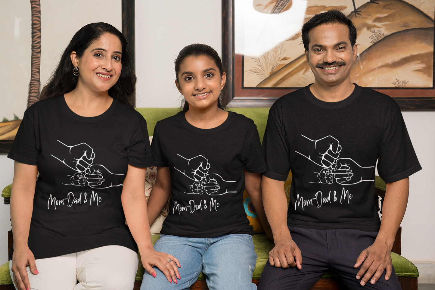 Epic Family Fist Bump T-Shirt - Mom, Dad, & Me - White/ Black