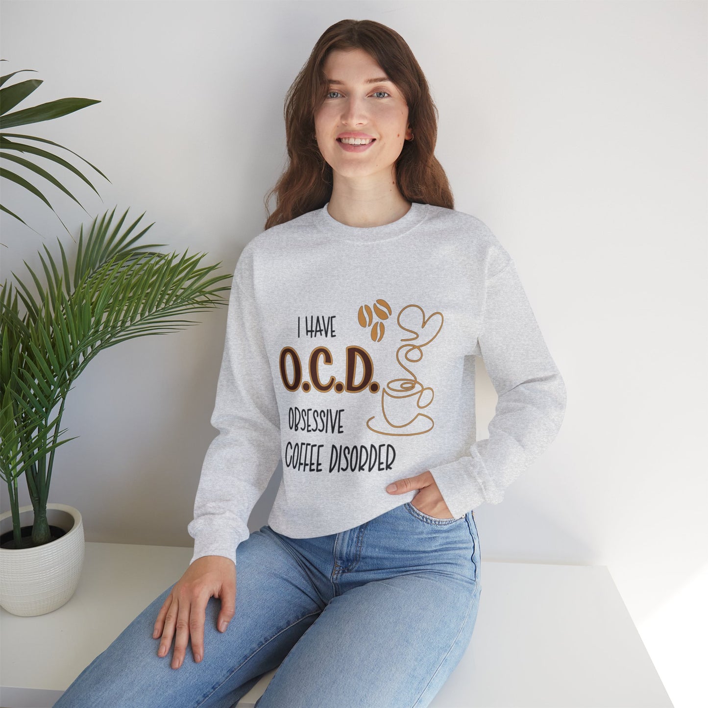 Funny Coffee Lover Unisex Sweatshirt - OCD Obsessive Coffee Disorder Gift