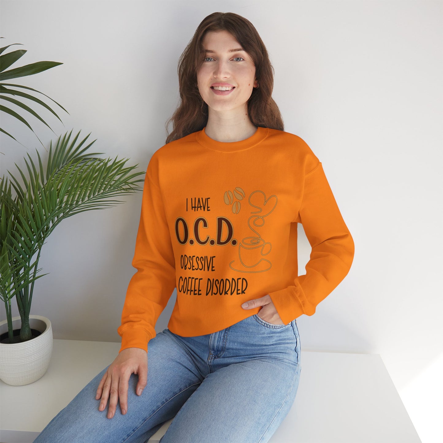 Funny Coffee Lover Unisex Sweatshirt - OCD Obsessive Coffee Disorder Gift