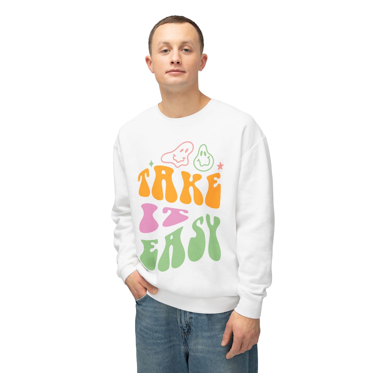 Quote - Take It Easy - Unisex White Sweatshirt