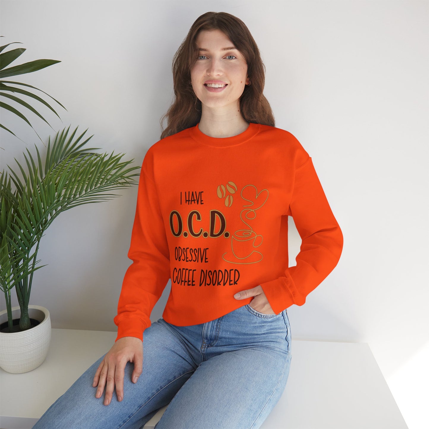 Funny Coffee Lover Unisex Sweatshirt - OCD Obsessive Coffee Disorder Gift