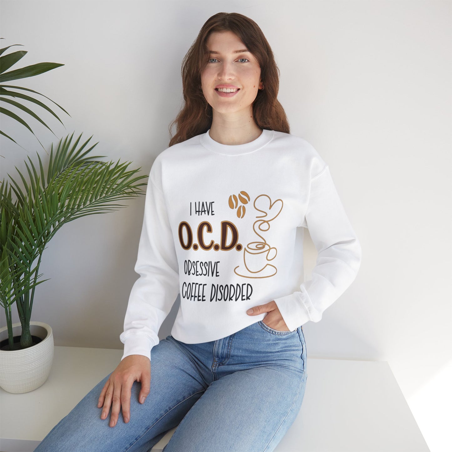 Funny Coffee Lover Unisex Sweatshirt - OCD Obsessive Coffee Disorder Gift