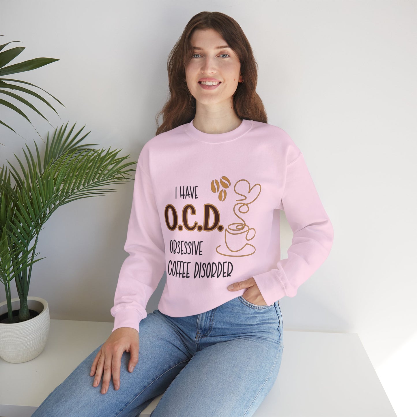 Funny Coffee Lover Unisex Sweatshirt - OCD Obsessive Coffee Disorder Gift