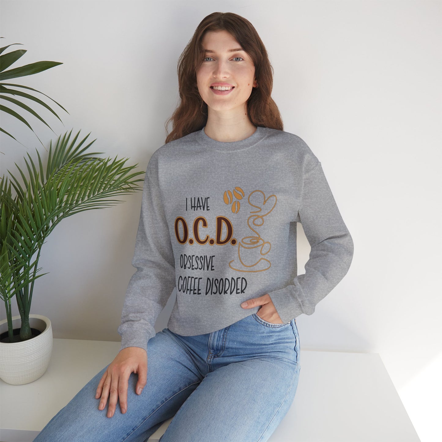 Funny Coffee Lover Unisex Sweatshirt - OCD Obsessive Coffee Disorder Gift