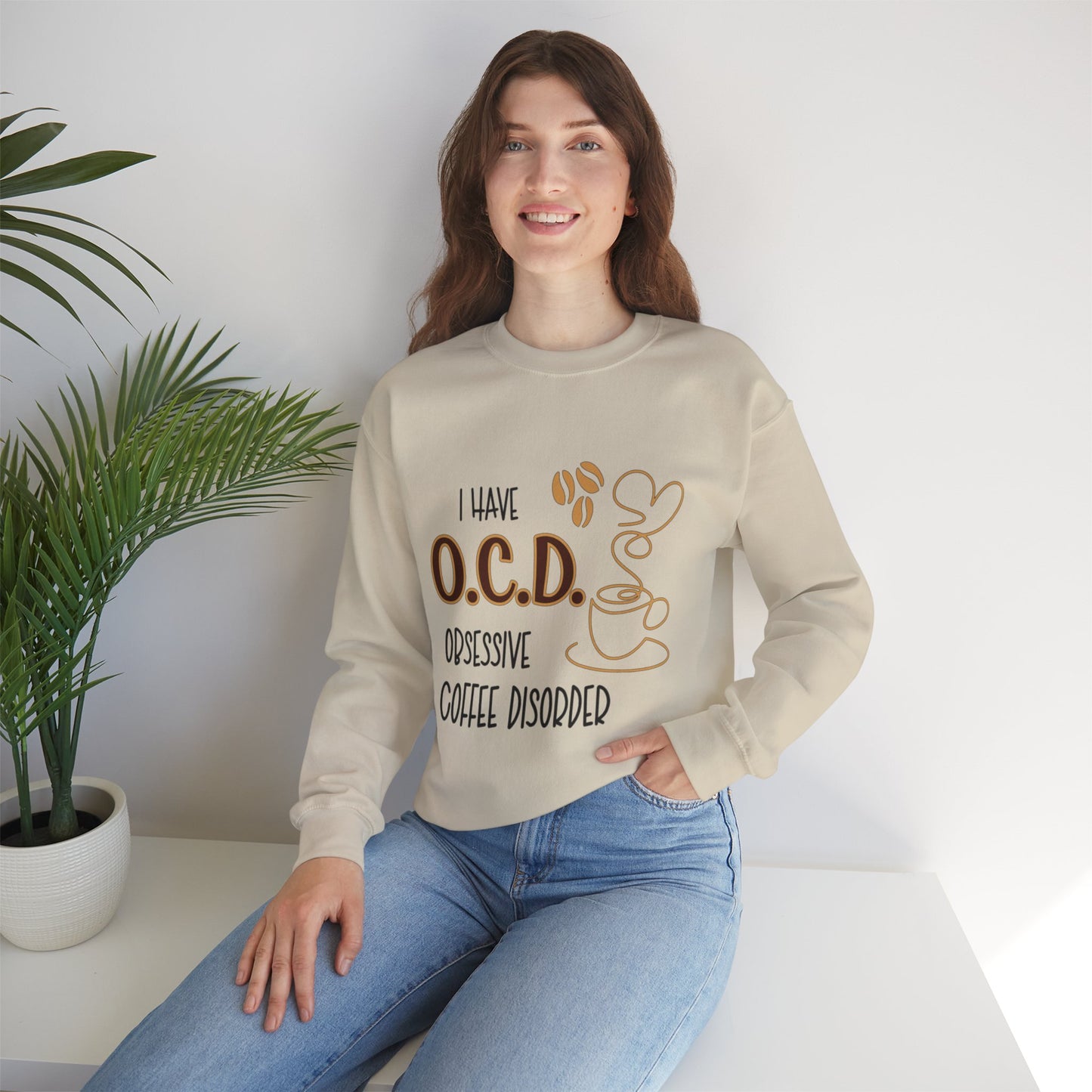 Funny Coffee Lover Unisex Sweatshirt - OCD Obsessive Coffee Disorder Gift