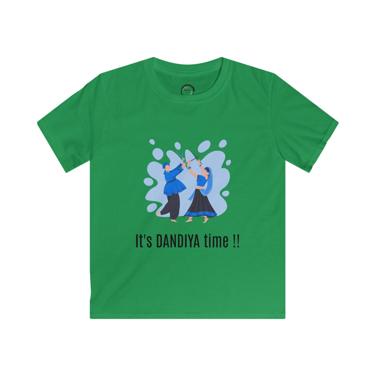 Kids Softstyle Tee - Cute and Adorable Dandiya Time Navratri Celebration Shirt