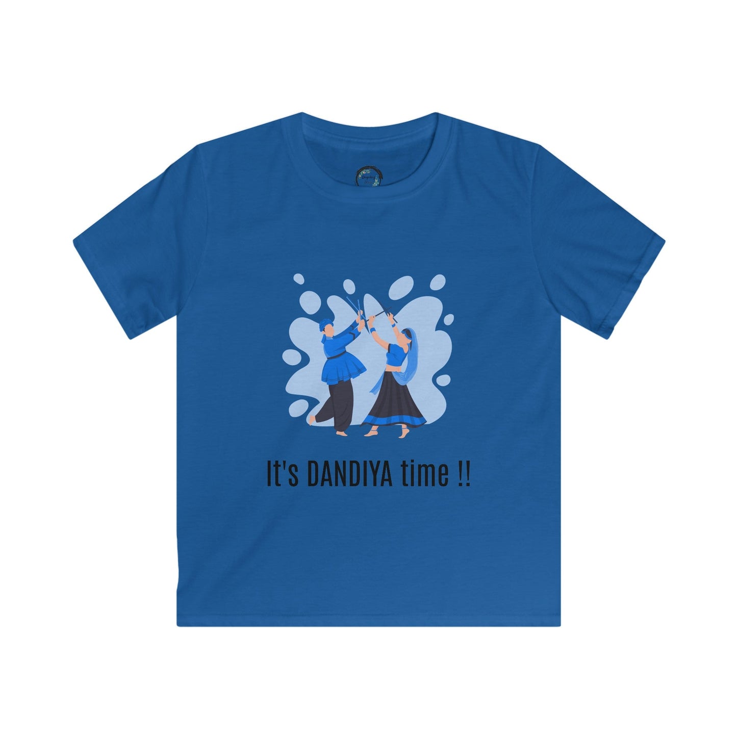 Kids Softstyle Tee - Cute and Adorable Dandiya Time Navratri Celebration Shirt