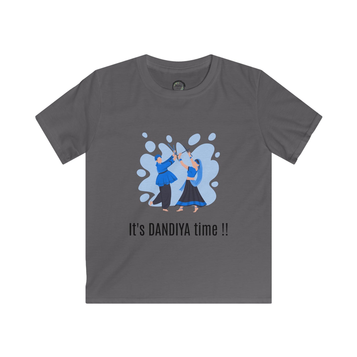 Kids Softstyle Tee - Cute and Adorable Dandiya Time Navratri Celebration Shirt