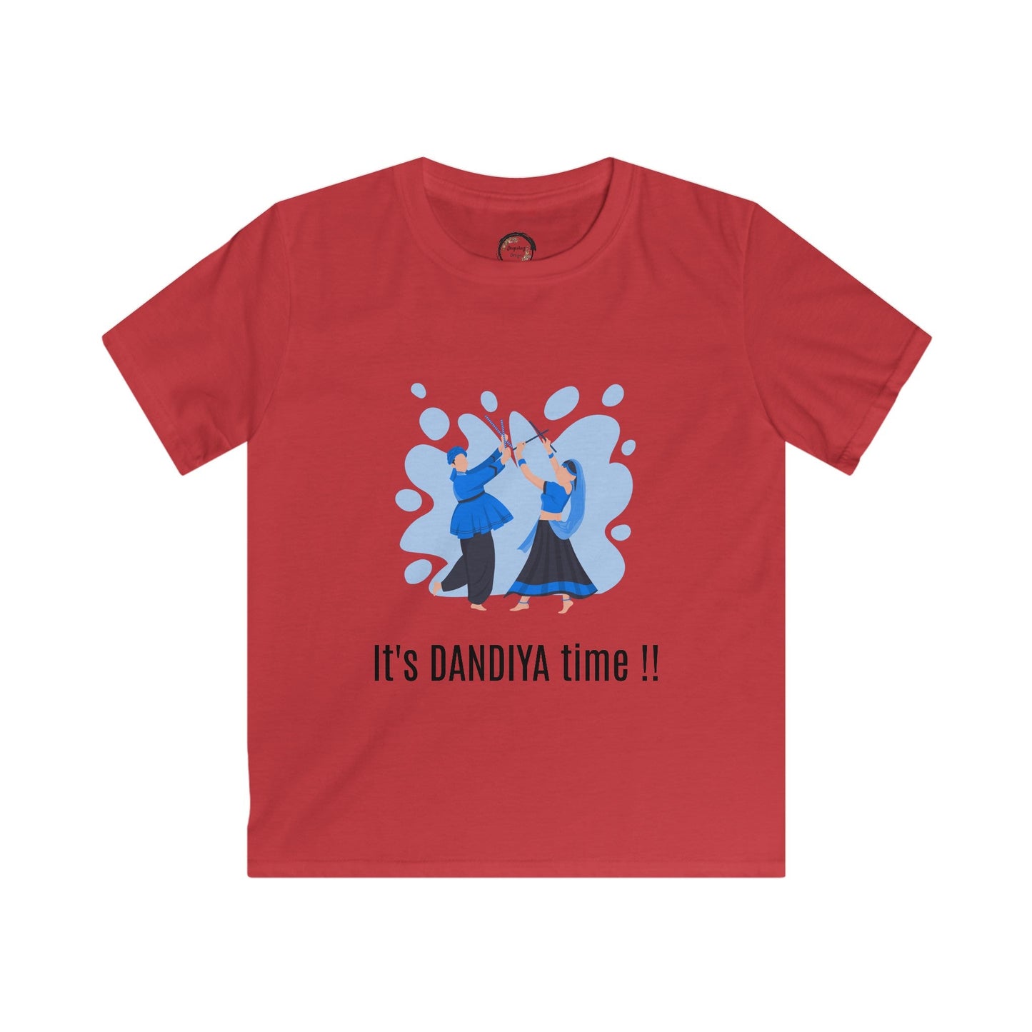 Kids Softstyle Tee - Cute and Adorable Dandiya Time Navratri Celebration Shirt