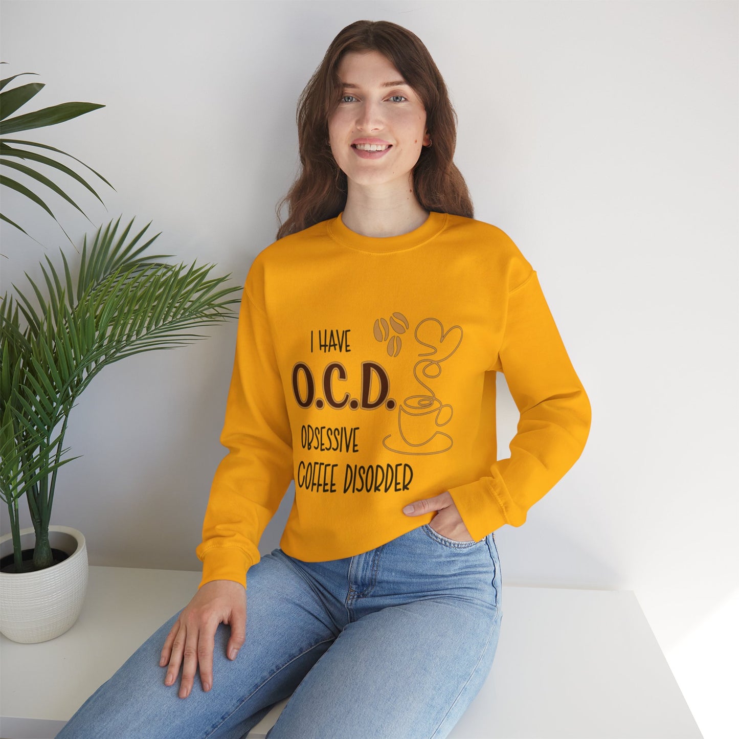 Funny Coffee Lover Unisex Sweatshirt - OCD Obsessive Coffee Disorder Gift