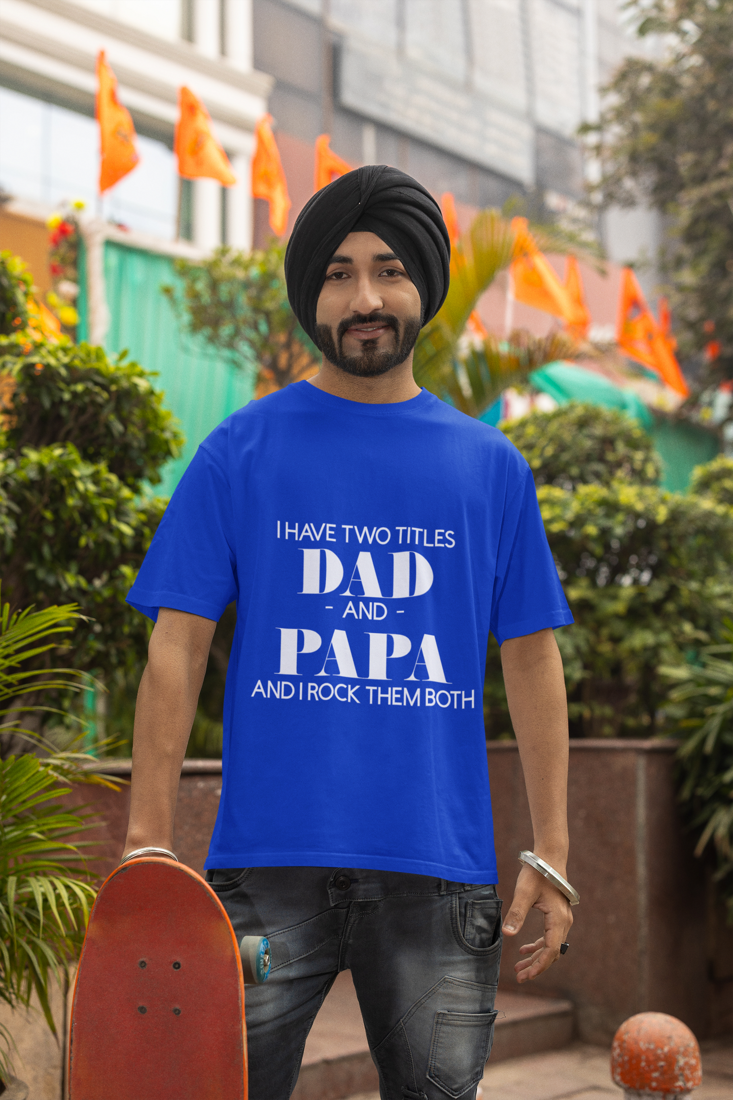 Adult Cotton T-Shirt - I Have Two Titles: DAD & PAPA and I Rock Them Both
