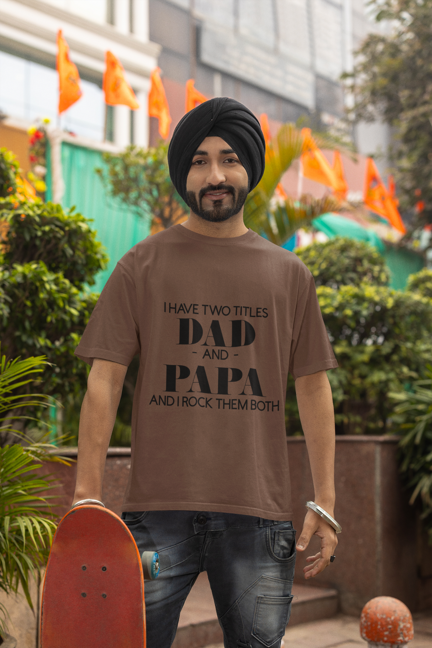 Adult Cotton T-Shirt - I Have Two Titles: DAD & PAPA and I Rock Them Both