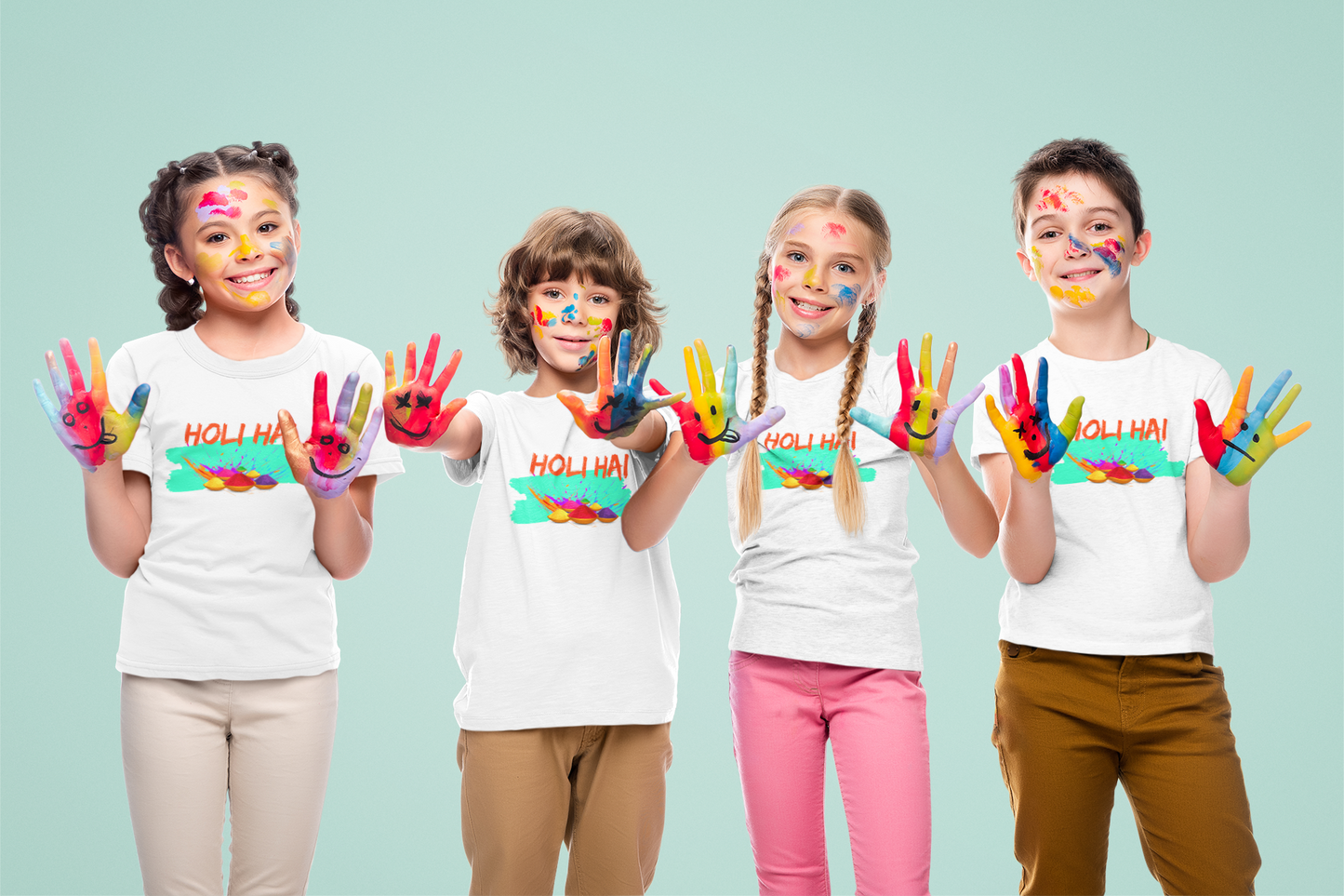 Holi Hai- Little Color- Dri-fit performance Holi Apparel for Kids Vibrant Celebrations