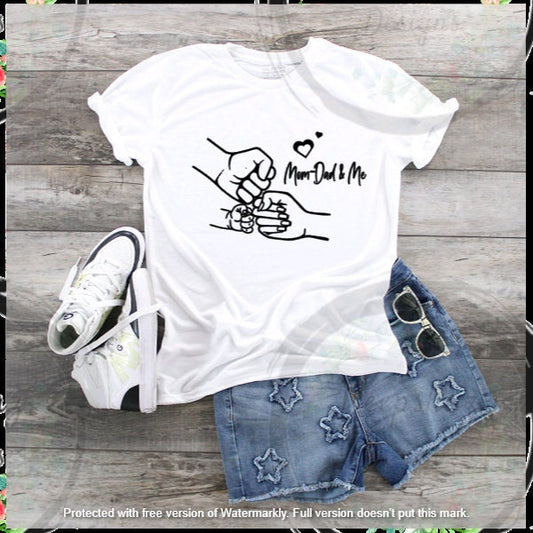 Family Inspired Kids T-shirt (boy/girl) - Mom Dad & me - Fist Bump - Great for any occasion